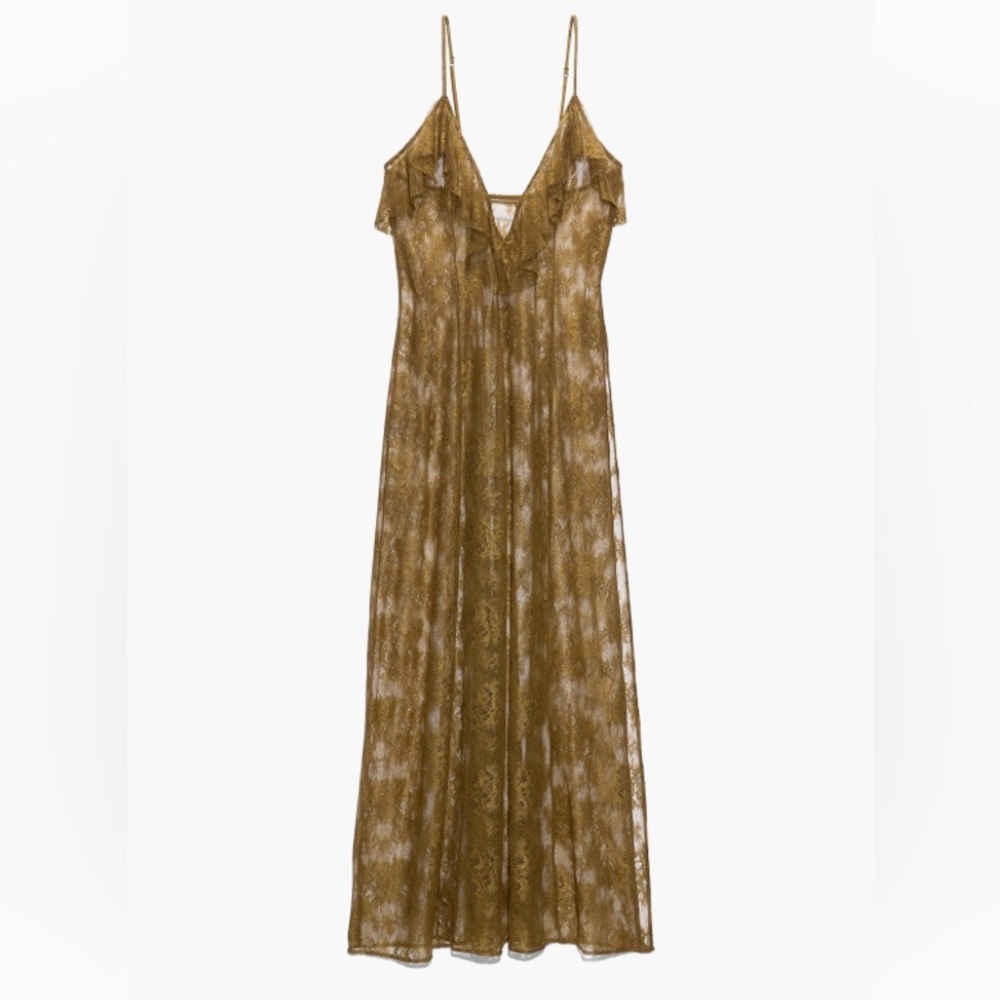 Savage X Fenty Olive Chantilly
Cascade Slip Dress Adjustable Strap 1X
